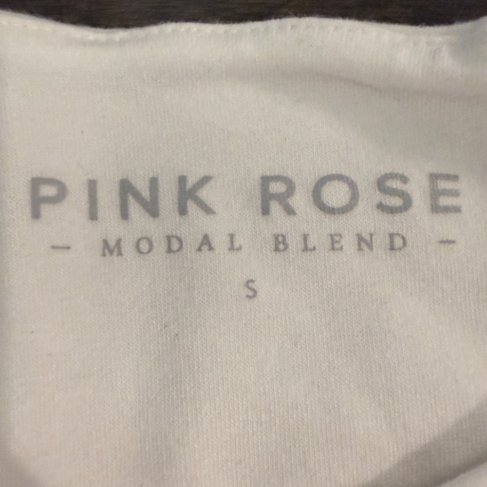 Pink Rose Modal Blend Tee in Cream - Picture 2 of 3